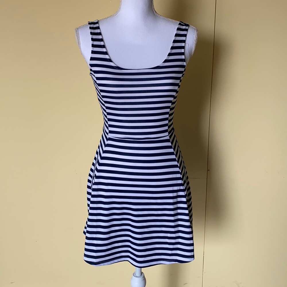 DIVIDED mini dress color blue and white size 2